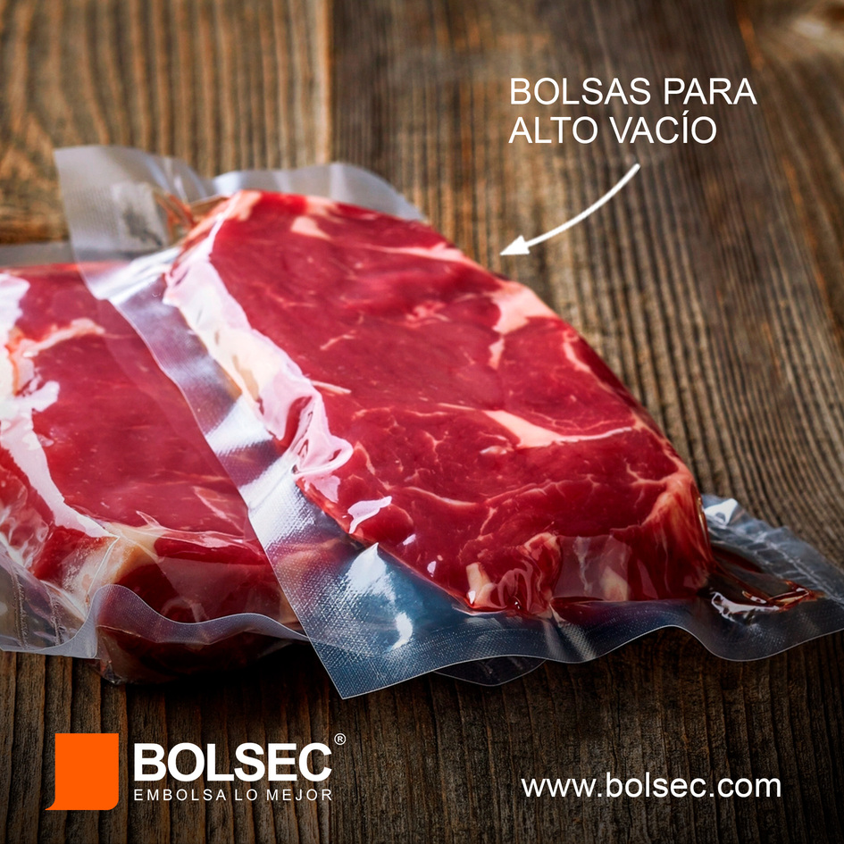 bolsa de celofan con cenefa y exhibidor